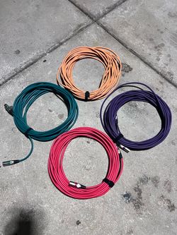 XLR Cables Color Coded 50ft 4 Pack - 3 Pin Balanced Male to Female Mic Cables