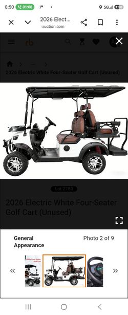2026 Electric White Four-Seater Golf Cart