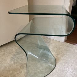 Fim Toki Clear Glass Nightstand Bedside Table $2060