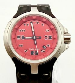 Oakley Bottlecap Red dial watch, 46mm size case, 8.5in unobtainium rubber band