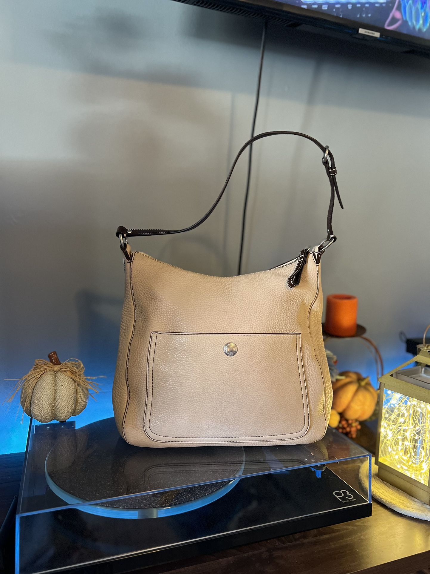 Coach Chelsea Hobo Bag In Beige Pebbles Leather