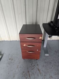 3 Drawer Rolling File Cabinet – Wood Office Storage Cabinet