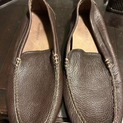 Banana Republic Brown Pebble Leather Slip On Loafers:11M Good Condition 
