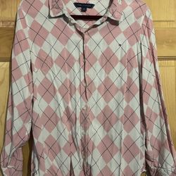 Cream  And Pink Tommy And Hilfiger Bottom Down