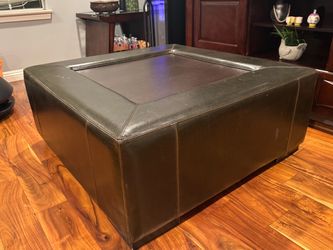 Square Leather Ottoman / coffee table