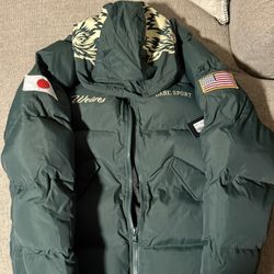Darc Sport Wolves Men’s Medium Olive Puffer Jacket Coat Bushido