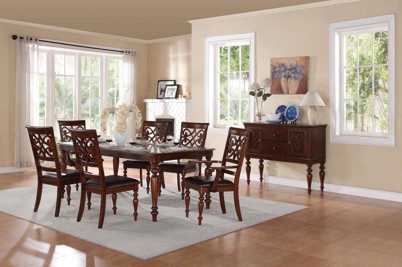 (7 Piece) Creswell Dining Table Set in Dark Cherry