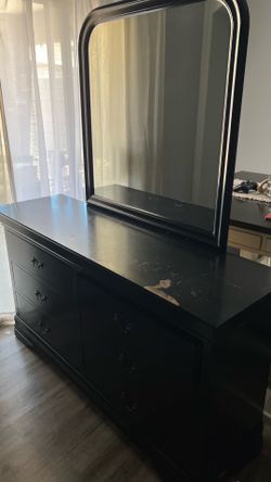 Black Dresser With mirrror