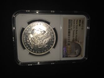 1885-o ms66 NGC graded Morgan silver dollar New York Bank hoard