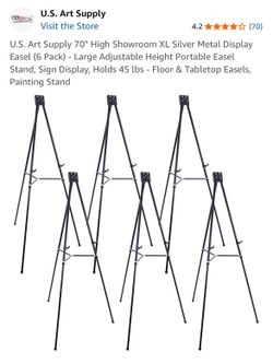 NEW Metal Display Easel (6 Pack) - Large Adjustable Height Portable Easel Stand