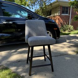 Gray Swivel Bar Stool