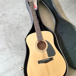 Fender acoustic guitar with case 