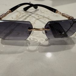 Gold Black Cartier Style Glasses 