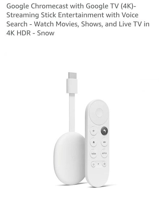 White Google Chromecast + TV 4K
