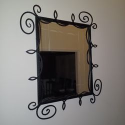 Hand-Forged Wrought Iron Mirror