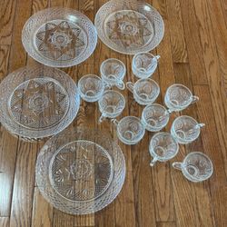 Vintage Glass Cups And Plates