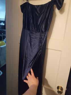 Dark Navy Blue Evening Gown