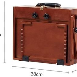 Wooden Professional,Artist Outdoor Vintage Brown Box,Easy To Carry,Storage Size: 38 * 16 * 30.5CM (Brown 38 * 16 * 30.5CM)Wooden Professional,Artist O