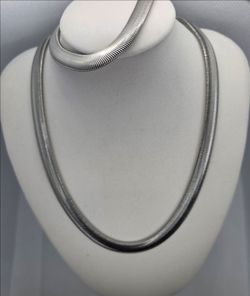 Snake Chain Jewelry Set – Silver Tone (Necklace + Bracelet)