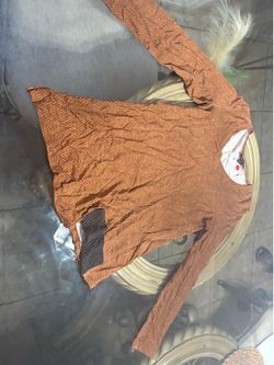 NWT LUUKAA Cinnamon V-Neck Long Sleeve Top - Size 2