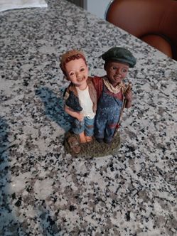 Two Boys Resin Figurine Statue