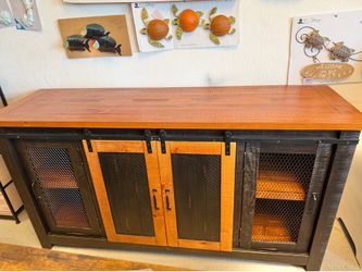 Rustic solid wood console