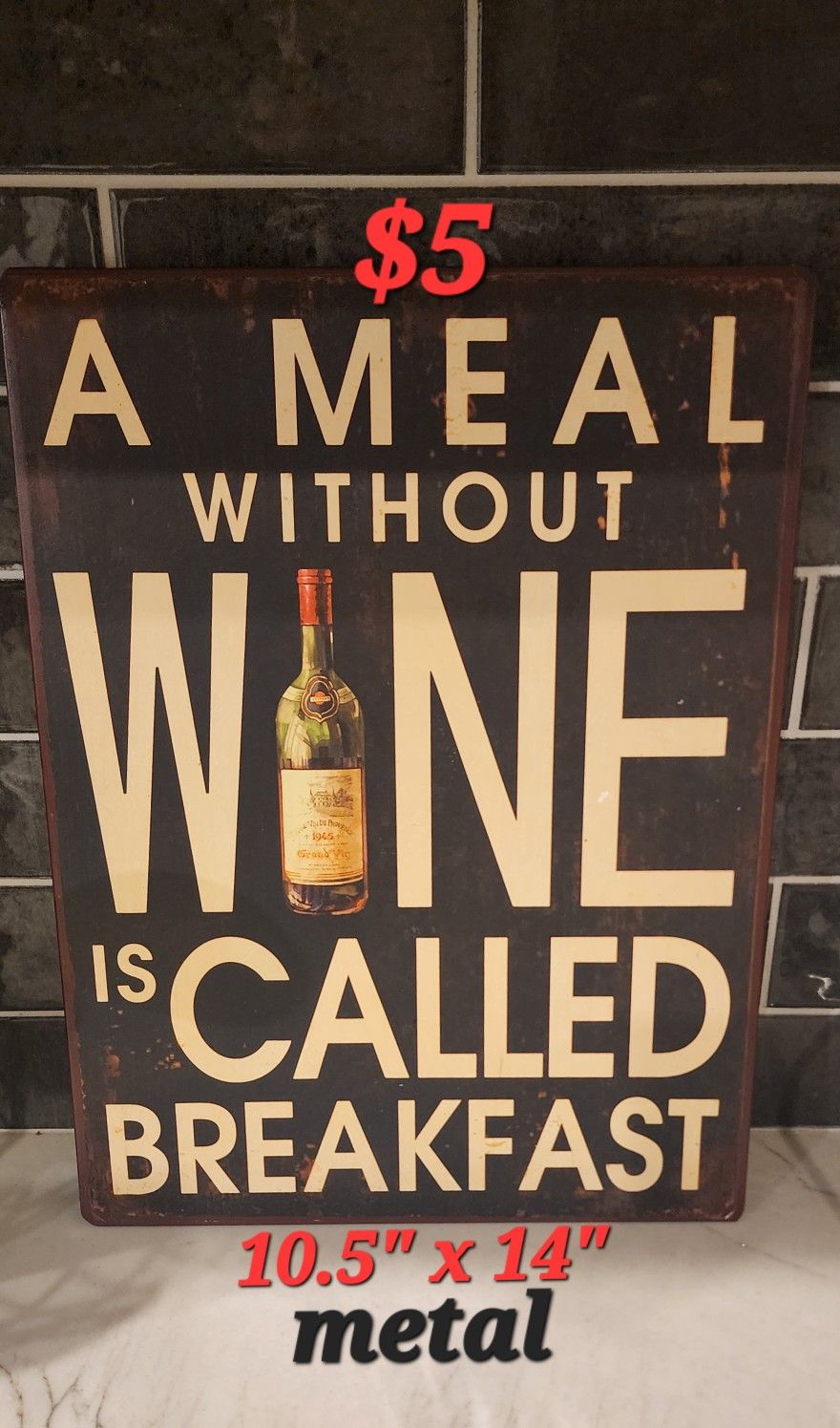Metal Wine Sign