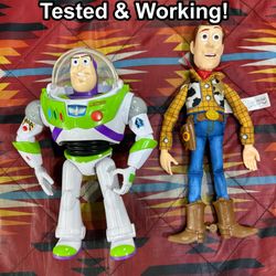 Disney Pixar Toy Story Woody & Buzz Lightyear Figure Mattel 2021 Tested Working