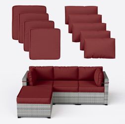 9 Pcs Outdoor Patio Cushions Covers
