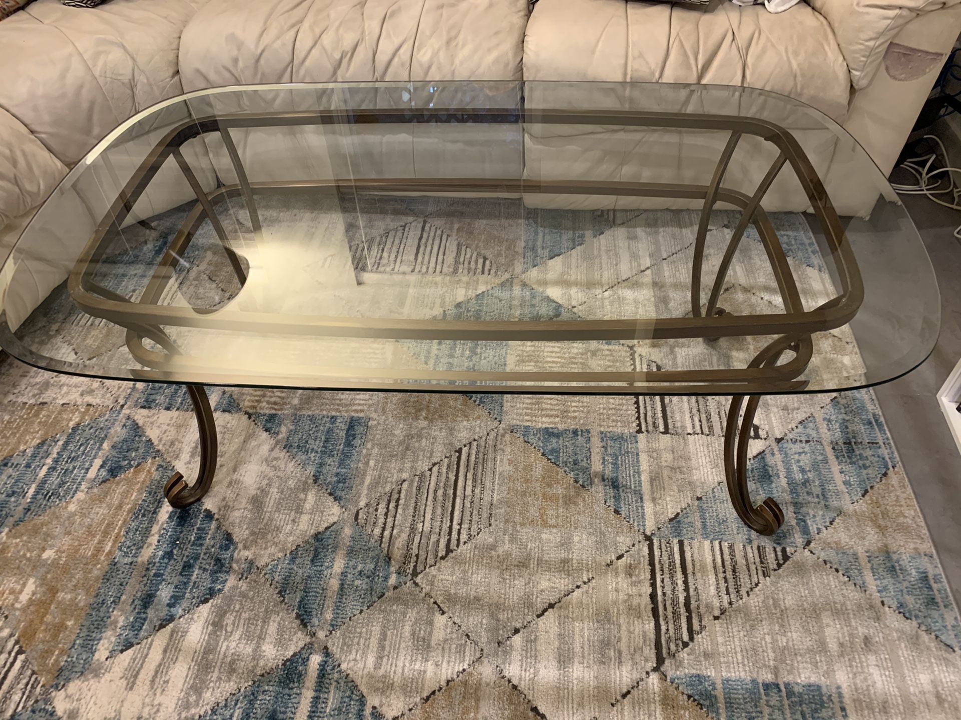 Glass coffee table (lightly used)