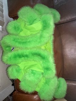 Green Fur Crop Jacket
