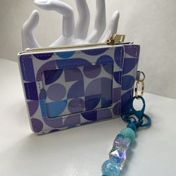 Slim ID Wallet With Focal Beaded Keychain 