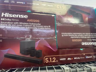 Hisense Bluetooth Soundbar 420 watts 5.1 Channel wireless Subwoofer.  Brand New