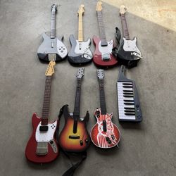 Lot Of 8 Guitar Hero Rock Band Guitars Xbox PlayStation Wii 