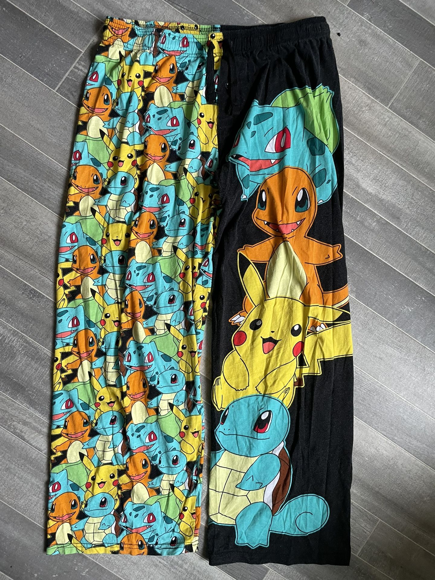 Pokemon Men’s Pikachu Squirtle Charmander Bulbasaur Pajama Lounge Pants Sz Large