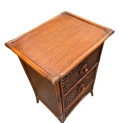 Wicker Sun Woven Console Table Two Drawers