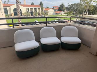 3 Brand New Modern Swivel Lounge Chairs — never used perfect condition