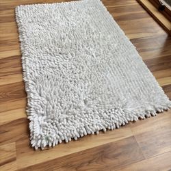 Bath Room Rug, Rectangular White