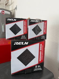 RELN Designer Series Matte Black Shower Drains – Set of 3