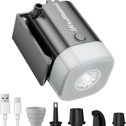 THE WEEKEND Portable Air Pump with LED Lantern – Fast Inflate/Deflate for Air Mattresses, Pool Floats, Sleeping Pads, and Inflatable Toys – Perfect fo