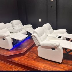 SOFA AND LOVESEAT  RECLINERS   ( LED LIGTHS) 