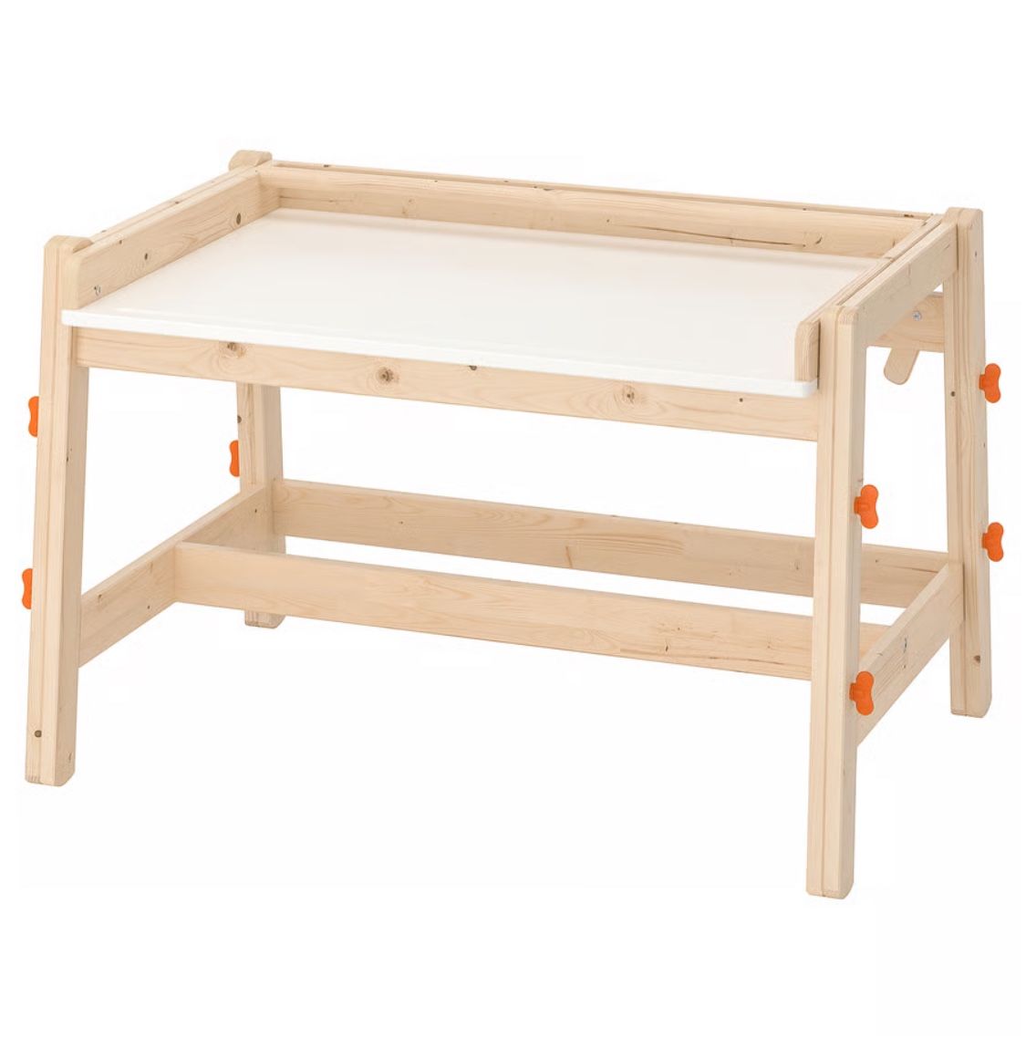 Two IKEA Flisat Desks With Extra Storage And Matching Bench