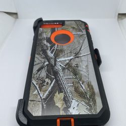 For iPhone 7 Plus / 8 Plus Orange Free Camouflage Belt Clíp Case 