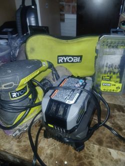 Ryobi sander battery and charger impacted driving set
