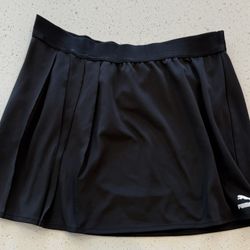 XL Puma Classics Black Pleated asymmetric athletic athleisure skirt Sports Activewear
