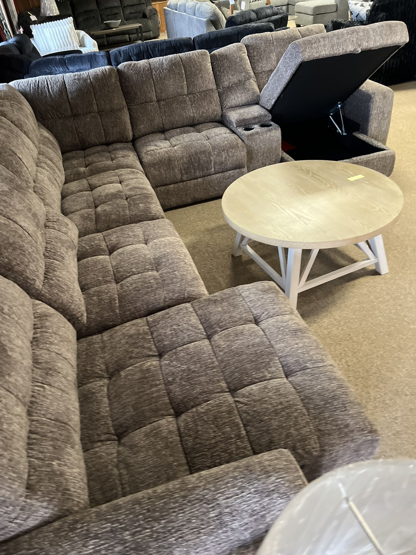 Stylish Storage Reclining Sectional 