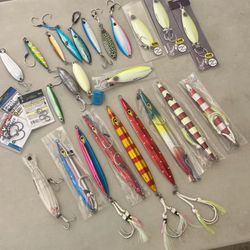 24 Bluefin Tuna Night and Day time Jigs Bundle Lot Mustad Rip Roller Daiwa BFT Shimano