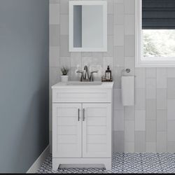 Bathroom vanity by top