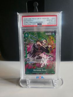 One Piece Roronoa Zoro Treasure Rare PSA 10 Auto Signed Card