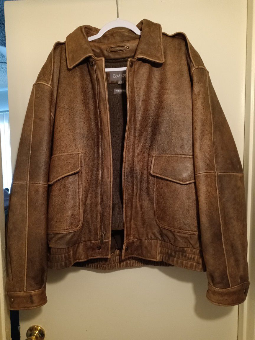 Men's Vintage XL Insulated Bomber leather Jacket